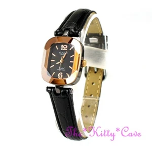 OMAX Movimiento Seiko Cobre Vidrio Facetado Delgado Cuero Negro Reloj CN7796 - Imagen 1 de 12
