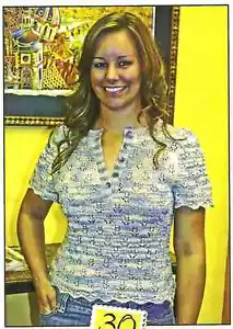 PRETTY LACY EYELET SHORT SLEEVE T-SHIRT in 4 SIZES to KNIT by FIESTA YARNS - Picture 1 of 1