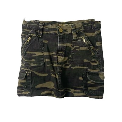 Girls Size 10 Skirt Old Skool Green Camouflage Denim with Pockets - Image 1 of 4