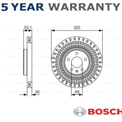 Disco de freno delantero Bosch compatible con Audi Q5 2011-2017 2.0 TDi 3.0 + otros modelos Foto 1 de 4