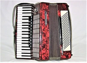 1960's Rare Beautiful Vintage Accordion Weltmeister Stella Germany Red + Case - Picture 1 of 8