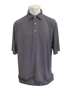 FOOTJOY Men's Performance Golf Polo Stretch Striped Shirt Black/White Size Large - Bild 1 von 10