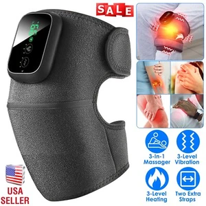 Heated Knee Massager Shoulder Heating Pads Elbow Brace Knee Pain Relief Massager - Picture 1 of 13