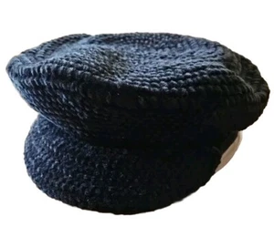 Augus T Women’s Flat Cap Cabbie Newsboy 100% Acrylic Black One Size - Picture 1 of 4