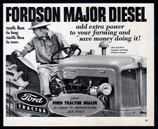 1957 Canadian Ford print ad Fordson Major Diesel Tractor