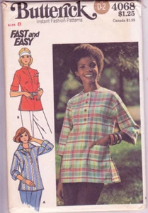 4068 BUTTERICK c.1970s - Novelty TOP w Collar Vari - Sz 8 B 31.5" - Picture 1 of 1