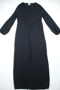 Haute Hippie Tribe Womens Dress Size Extra Large Black Maxi Long Sleeve V-Neck - Picture 1 of 16