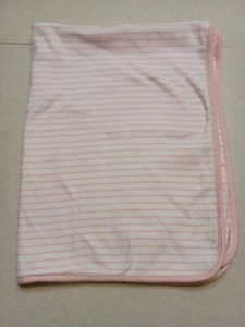 The Peanut Shell Cotton Baby Blanket Pink White Stripes - Picture 1 of 4