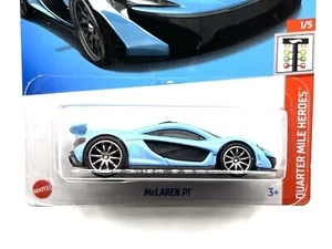 2024 Hot Wheels McLaren P1 #165/250 CUSTOM WHEEL SWAP REAL RIDERS Blue - Picture 1 of 8