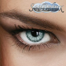 Jahres Farbige Kontaktlinsen " Marble Gray " -  Grau Grün Stärke (+5.00 -12.00)