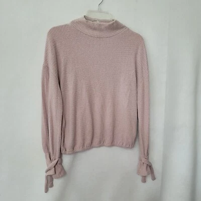 Top William Rast para mujer M rosa Elle térmico cuello falso manga larga nudo acento Foto 1 de 4