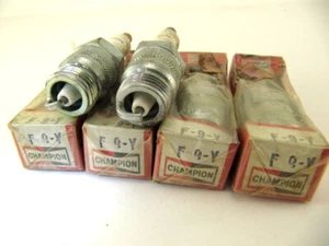 Vintage Original Champion F9Y Spark Plugs 6 count NOS 4 boxed 2 unboxed - Picture 1 of 2