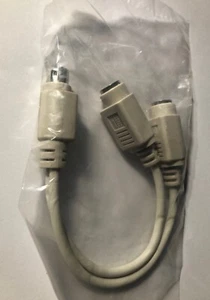 PS2 / PS/2 Y-ADAPTER KABEL MAUS/KEYBOARD-SPLITTER CA. 18 CM FARBE GRAU NEU OVP. - Bild 1 von 6