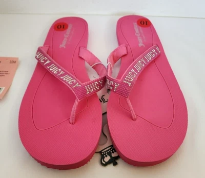Sandalias chanclas Juicy Couture rosa con tachuelas para mujer talla 10 NUEVAS Foto 1 de 4