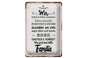 Blechschild Spruch 20x30 cm Wir lachen und leben zusammen Deko Schild - Bild 1 von 5