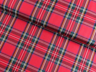 SCHOTTENKARO Karo Stoff Tartan Glencheck Kilt Hosenstoff ROT GRÜN EUR 13,98/m - Bild 1 von 2