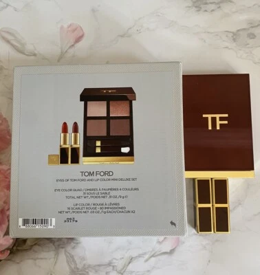 $120 Tom Ford sombra de ojos #31 Sous Le Sable y 2 mini lápiz labial 16 y 80 conjunto de lujo Foto 1 de 4