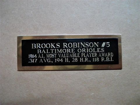 Brooks Robinson Orioles 1964 AL MVP Award Baseball Card Plaque Nameplate 1 X 3 Cover