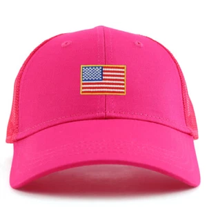 Small Yellow American Flag Patch Youth Size Mesh Baseball Cap- FREE SHIPPING - Picture 1 of 23