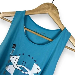 Under Armour Girls Youth Tech Big Logo Graphic Blue Tank Top Size YL- NWT - Picture 1 of 4