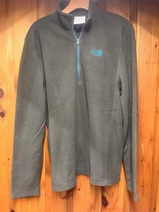 Chaqueta Pullover TNF The North Face Para Hombre Cuarto Cremallera Gris Polar Talla Mediana M - Imagen 1 de 7