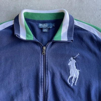 Chaqueta De Colección Polo Ralph Lauren Cremallera Completa Big Pony Azul Marino Verde Blanco Para Hombre’s Grande Foto 1 de 4
