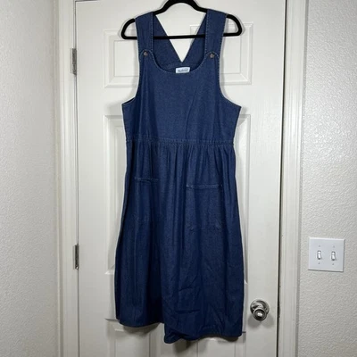 Mono vaquero Westbound para mujer vestido midi con bolsillos cintura elástica talla LG Foto 1 de 4