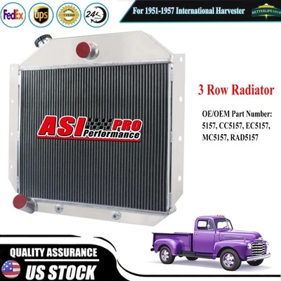 3 Core Radiator Fit 1951-1957 International Harvester L R S Series Truck AT Foto 1 de 4