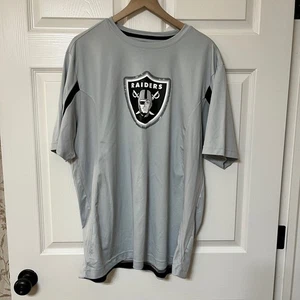Majestic NFL Raiders Gray Cool Base T Shirt Mens XL Football Jersey - Picture 1 of 13