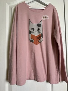 Tea Collection Math Cat Long Sleeve Shirt Girls sz 16 - Picture 1 of 8