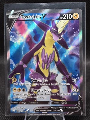2020 Pokemon Rebel Clash #182/192 Toxtricity V Full Art Ultra Rare NM+ - Image 1 of 2