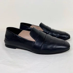 Stuart Weitzman Black Leather Loafers - Picture 1 of 10