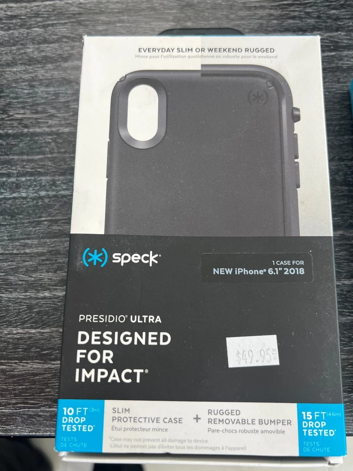 Funda Speck Products Presidio Grip Print Metálica Transparente Para iPhone XR 6.1" Nueva Foto 1 de 1