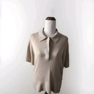 Women's Polo Shirt COS Size Medium Beige Colour - Picture 1 of 11