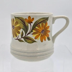 Juego de 4 tazas de gres Capri Bake Serve'n Store naranja y amarillo margaritas Japón - Imagen 1 de 5