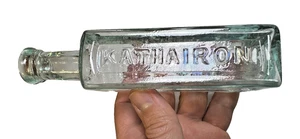 Antike offene Pontil applizierte Oberseite Lyon’s Lyons Kathairon New York NY NYC Flasche - Bild 1 von 10