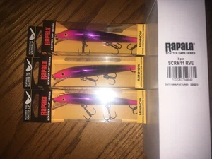 RAPALA SCATTER RAP MINNOW 11's--3 RAVE COLORED FISHING LURES - Picture 1 of 1