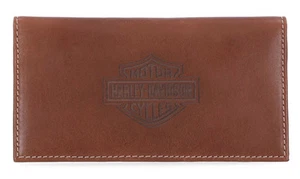 Harley-Davidson Men's Laser Bar & Shield Rodeo Bi-Fold Leather Wallet - Brown - Picture 1 of 4