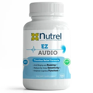 Ez Audio - 100 CAPS Advanced Hearing Ringing Relief Support Tinnitus Calm Ear - Picture 1 of 5
