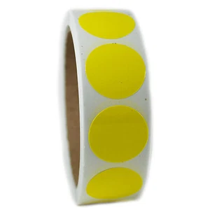 Pegatina de círculo amarillo brillante - 1" de diámetro - 500 quilates - SL055F - Imagen 1 de 2