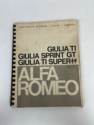 ALFA ROMEO GIULIA TI/SUPER & SPRINT GT 1962-68 EMBRAGUE MOTOR CAJA G MANUAL DE REPARACIÓN Foto 1 de 4