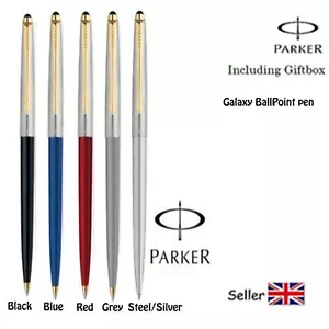 Bolígrafo Parker Galaxy de acero inoxidable con borde dorado - Varios colores - Imagen 1 de 1