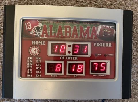 2009 ALABAMA CRIMSON TIDE FOOTBALL NCAA 13X NATIONAL CHAMPIONS SCOREBOARD CLOCK Cover