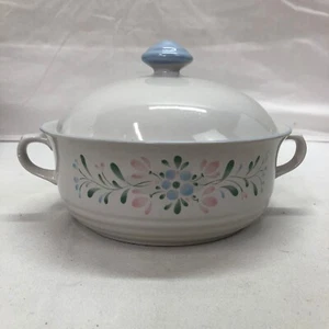 CAZUELA FLORAL FASCINO GRES DECORADA A MANO CON TAPA 2 CUARTOS JAPÓN - Imagen 1 de 9