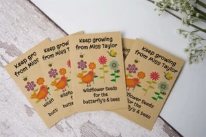 Teacher to Student Pupil End of Term Gift Seed Packets Wildflower Personalised - Picture 1 of 3