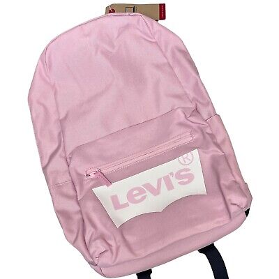 Levis Backpack Adult Pink 17”x11” Padded Laptop Sleeve Travel School Logo Bright