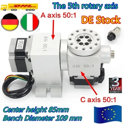 「IT&EU」 CNC Fifth 5th Axis Rotary Table A&C 4th Axis Harmonic Dividing Head 50:1 - Immagine 1 di 4
