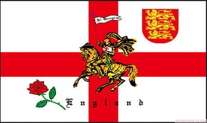PACK OF 4 ST GEORGE CHARGER mini flag 9" x 6" 22cm x 15cm flags ENGLAND  - Picture 1 of 1