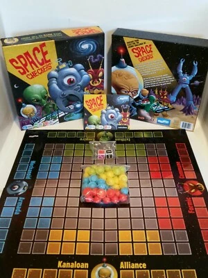 Space Checkers Board Game Age 6+ Dice Game kids 100% complete VGC - Image 1 of 4