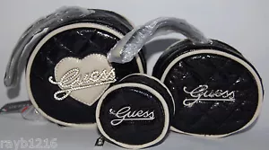 Nuevo con etiquetas Guess Blanco y Negro Cuero Sintético y Metal Plateado 3 Piezas Juego/3 - Imagen 1 de 11